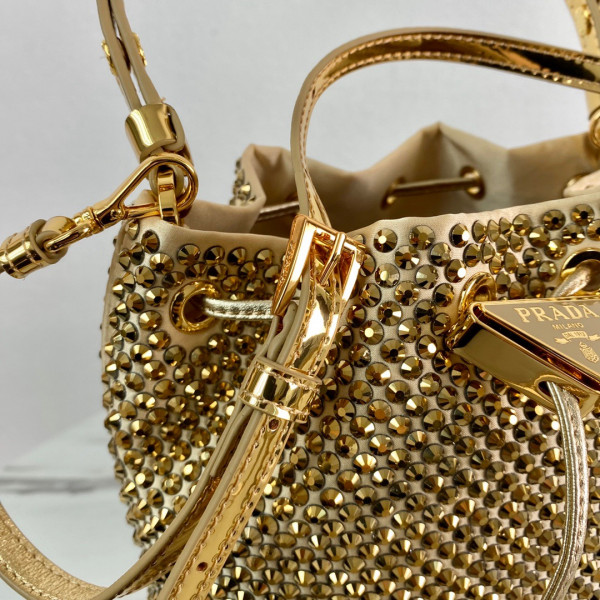 Pra*a satin mini-bag with crystals