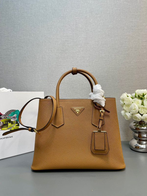 medium saffiano leather double Pra*a bag