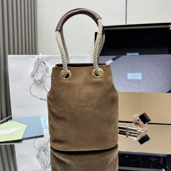 Pra*a mariner small suede bucket bag
