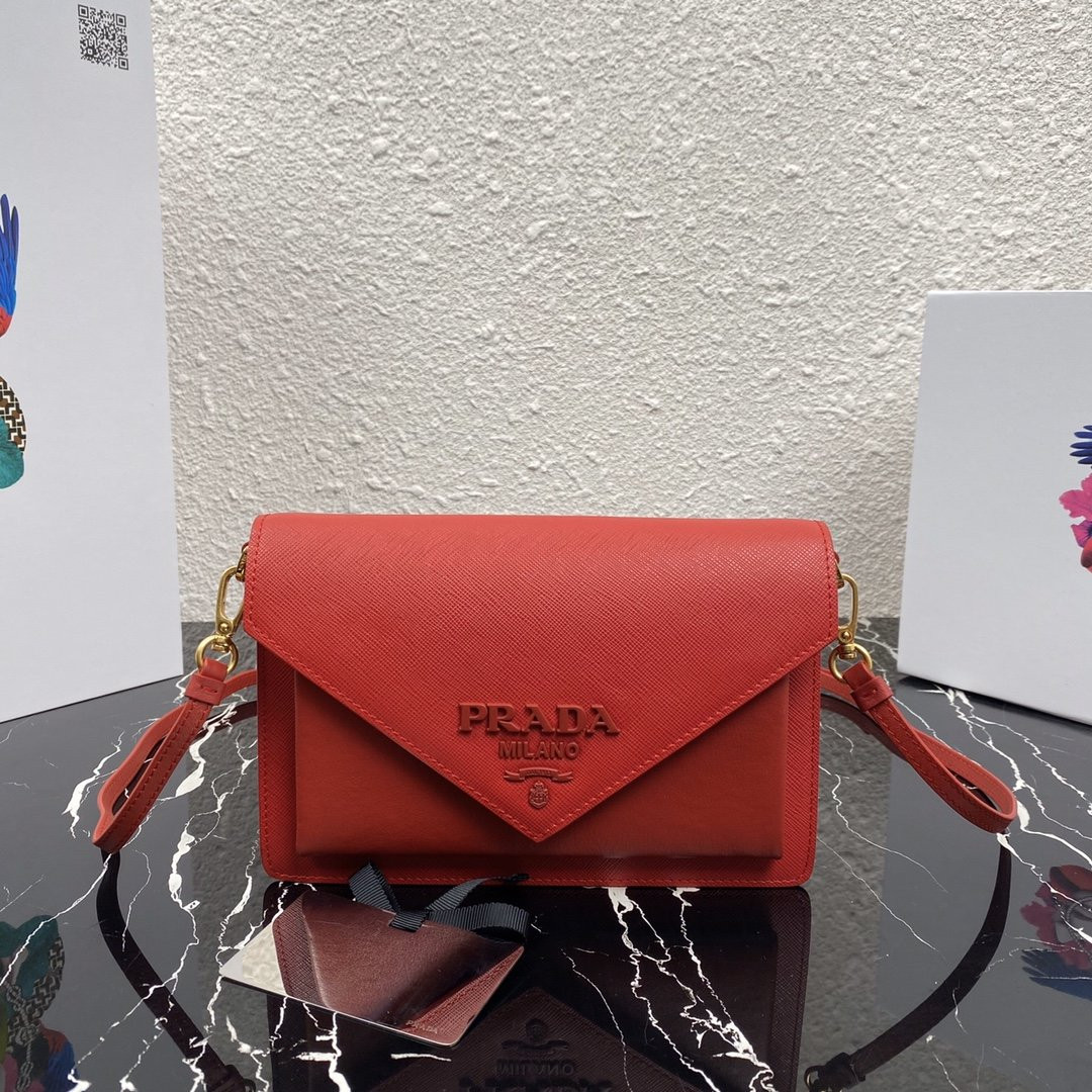 Pra*a saffiano leather mini-bag